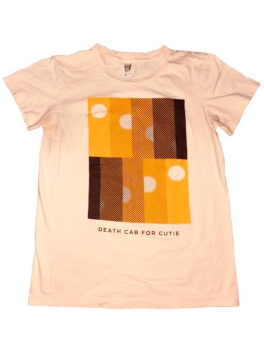 American Apparel Cream Tee with Yellow & Black Graphic size M